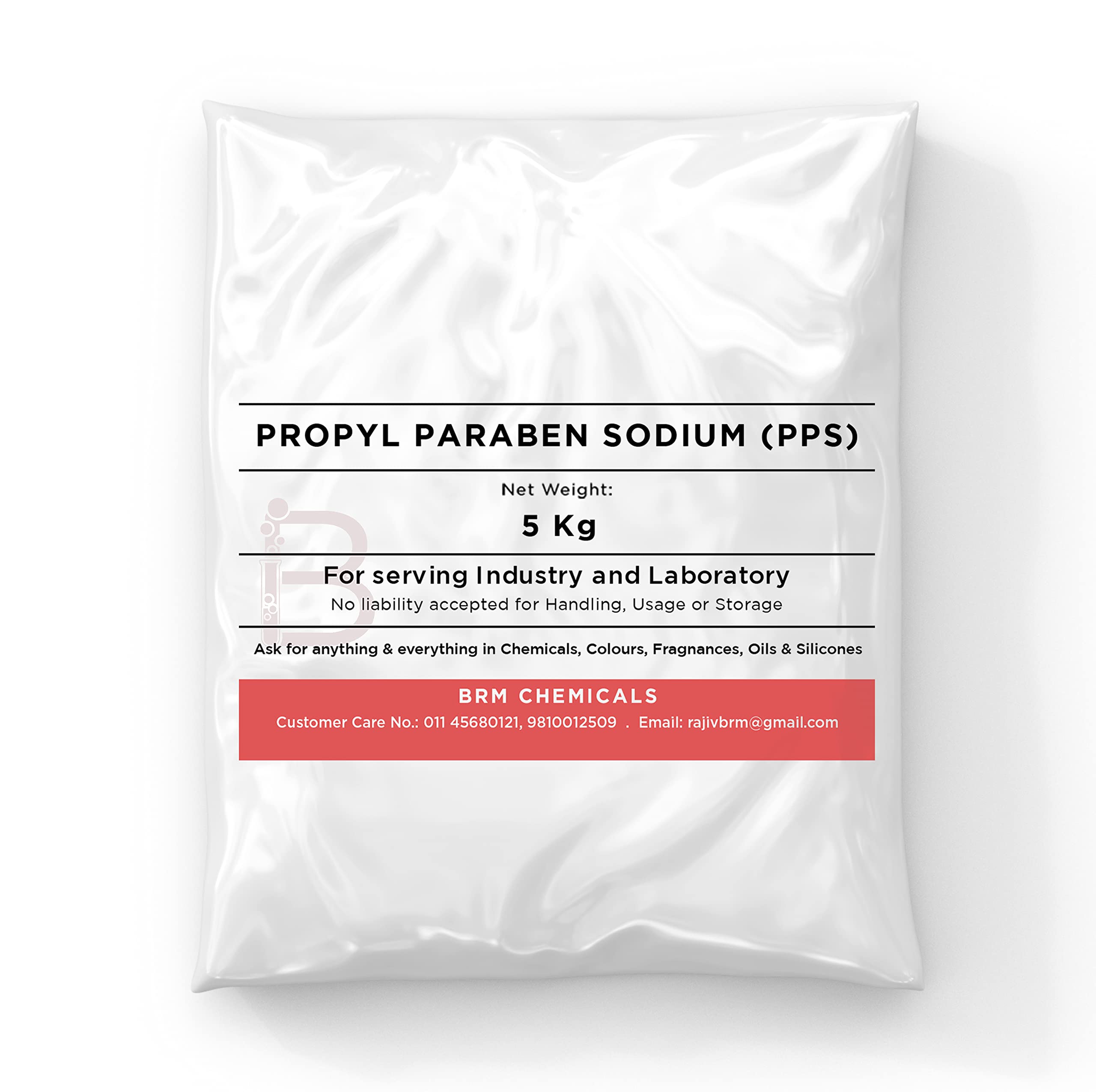 BRM Chemicals Propyl Paraben Sodium PPS - 5 KG For Soap Making, Shampoo, Cosmetics, Serum Making, Beauty Formulations, Moisturizer, Lotion Making & DIY Personal Care For Face, Hair, Skin & Body