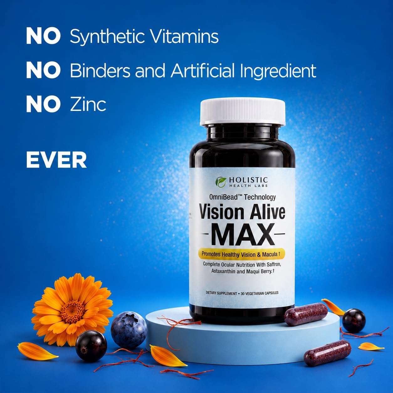 Holistic Health Labs Vision Alive Max Eye Supplement Lutein & Zeaxanthin (Lutemax® 2020) Eye Vitamins for Adults 50+ – Vision & Macular Support with Bilberry, Saffron & Astaxanthin — Amazon image 5