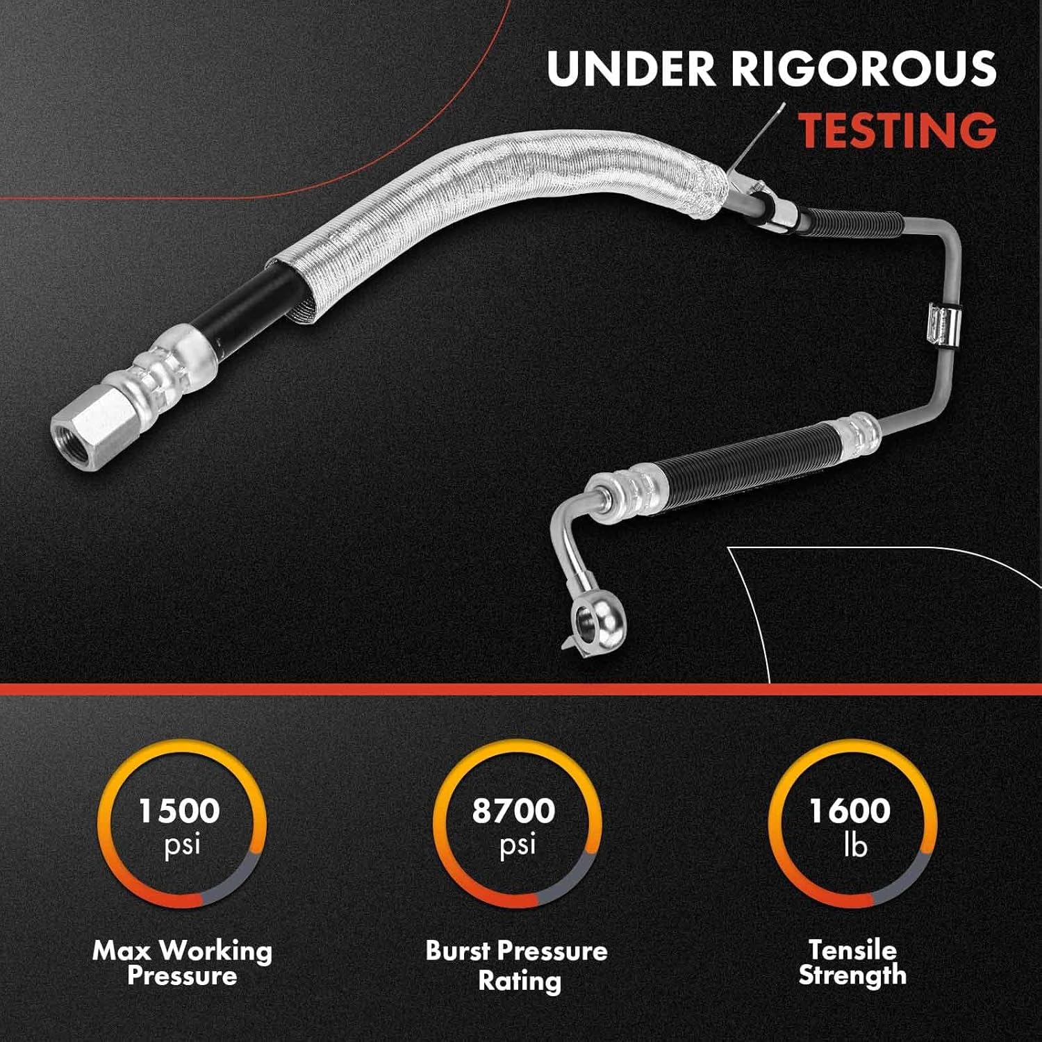 A-Premium Power Steering Pressure Hose Line Assembly Compatible with Toyota Camry 1997-2001, Solara 1999-2003 & Lexus ES300 1997-2001, 3.0L, with Aluminum Foil Sheath, From Pump (43-1/4" Hose)