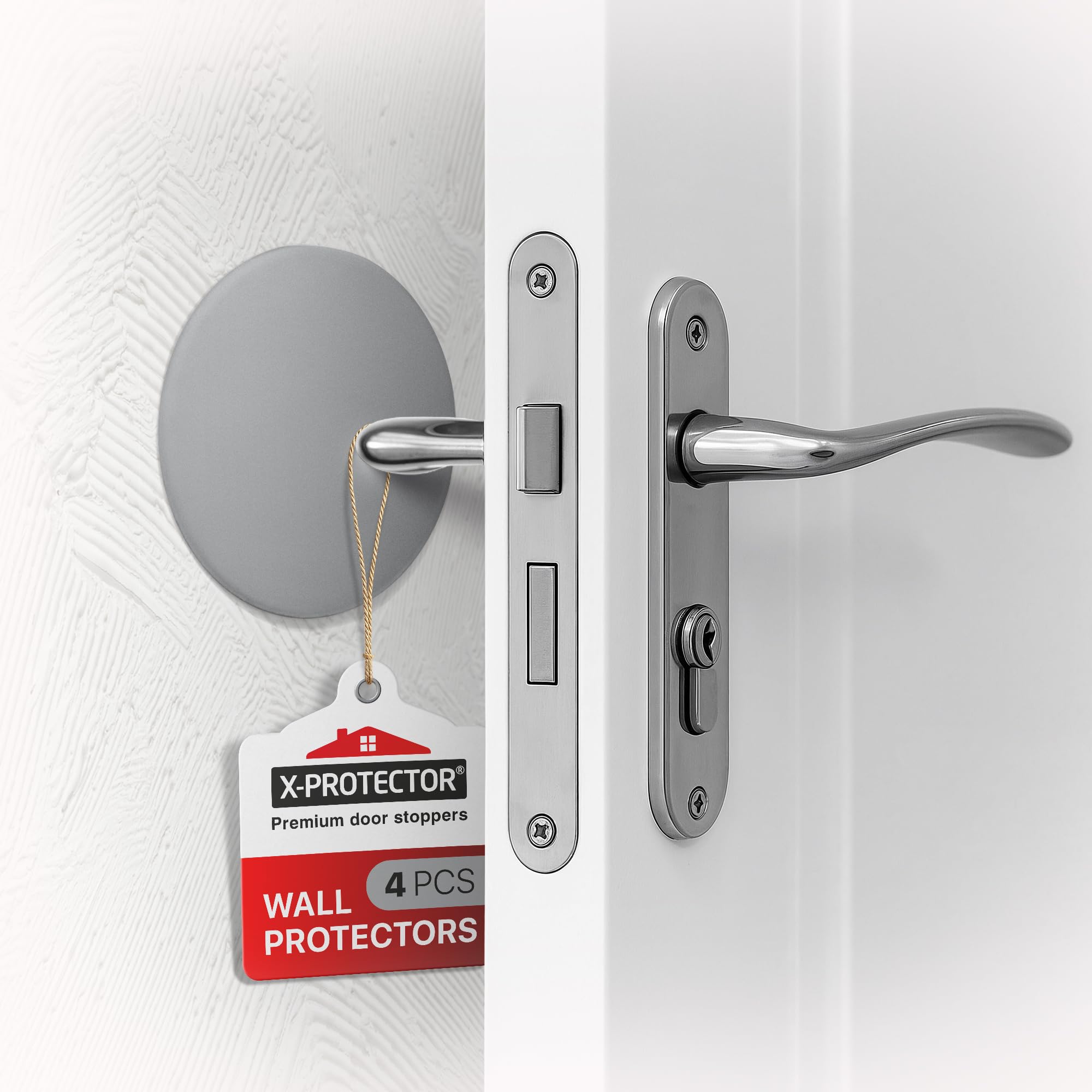 X-Protector Door Stoppers for Wall - 4 PCS, 3.15" - Self-Stick Door Knob Wall Protector - Silicone Wall Protectors from Door Knobs - Door Stopper Wall