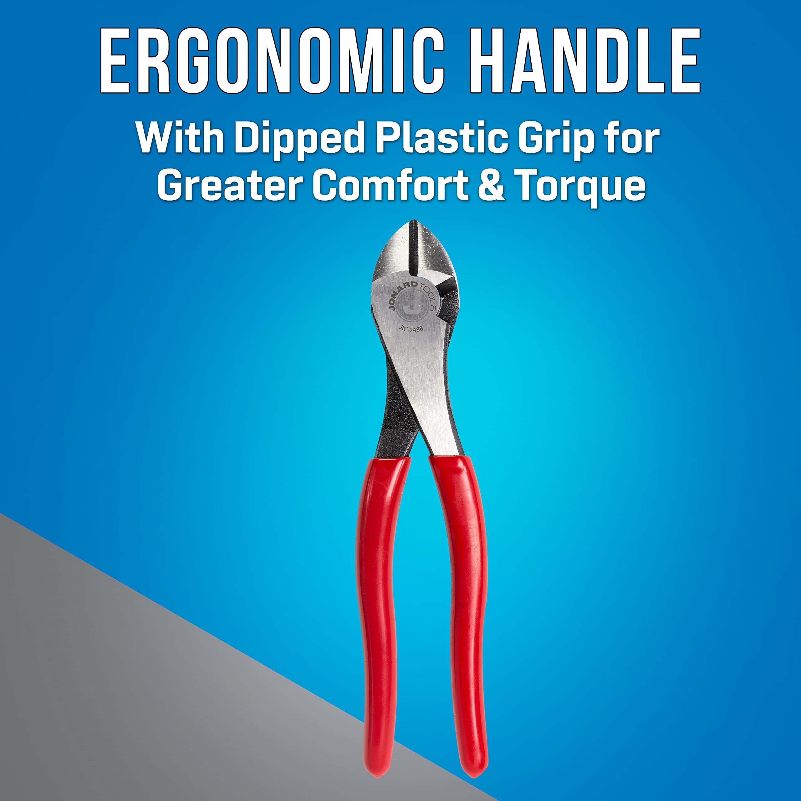 Jonard Tools jic-2488 testa angolata tronchese laterale con manico in plastica rossa, 8 – 5/20,3 cm lunghezza