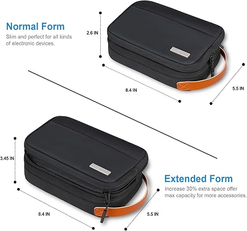 Miniatura 3 de Lacdo Organizador de cables de viaje, organizador de artículos electrónicos, estuche de viaje, organizador de cables para cables, cargadores,