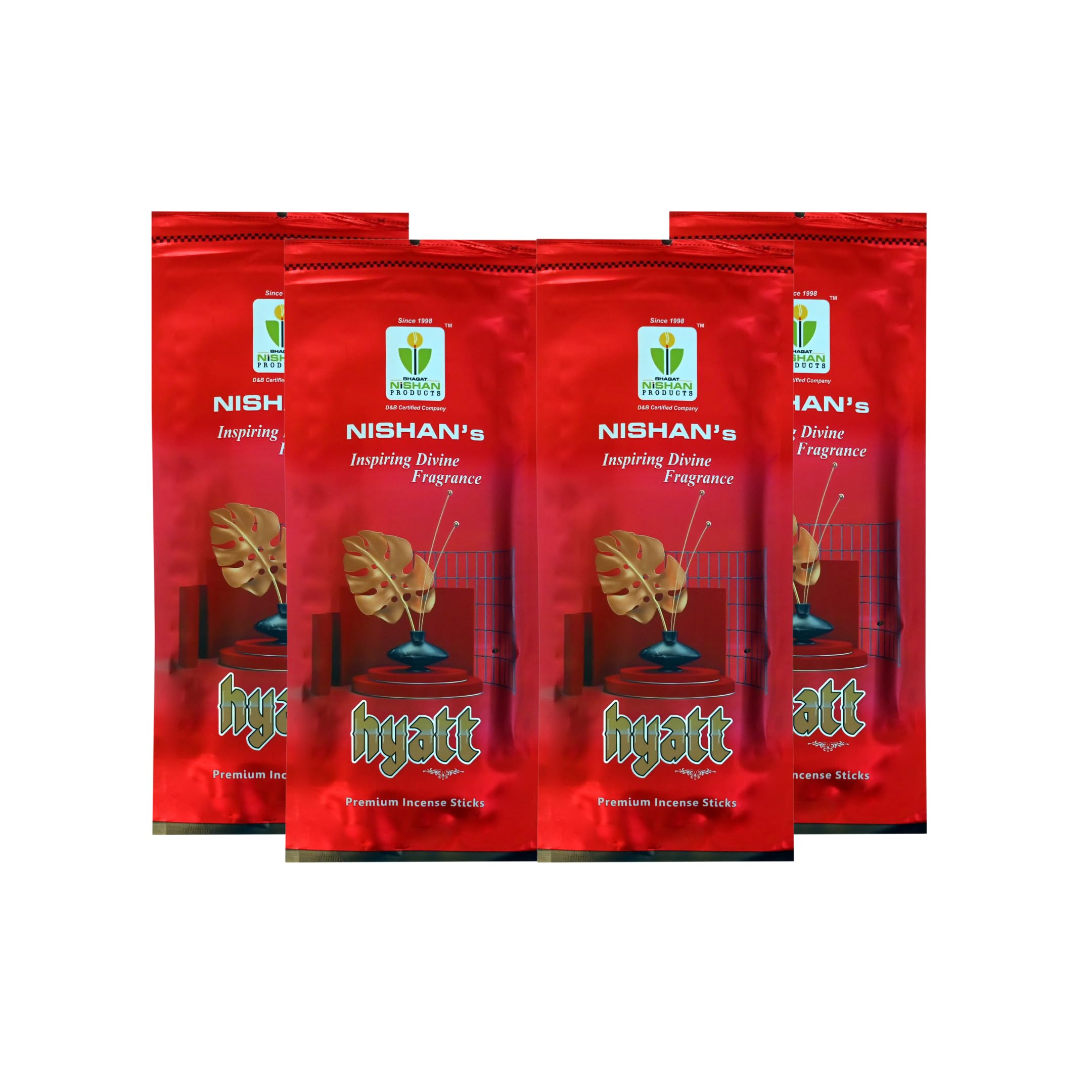 Nishan Premium Incense Sticks – Fancy Collection | Long-Lasting & Soothing Fragrance for Home & Puja | Pack of 4 (120g Each) Agarbatti for Meditation & Relaxation (Pack of 4, Hyatt)