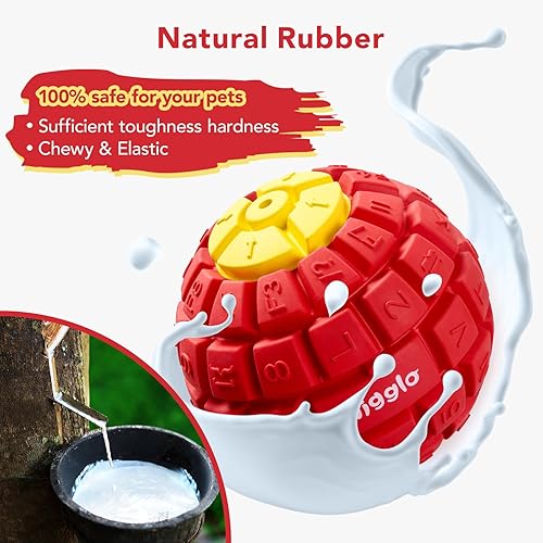 Miniatura 4 de Juguete de bola resistente y duradero para perros masticadores agresivos, juguete de goma natural para perros grandes y medianos, juguete masticable