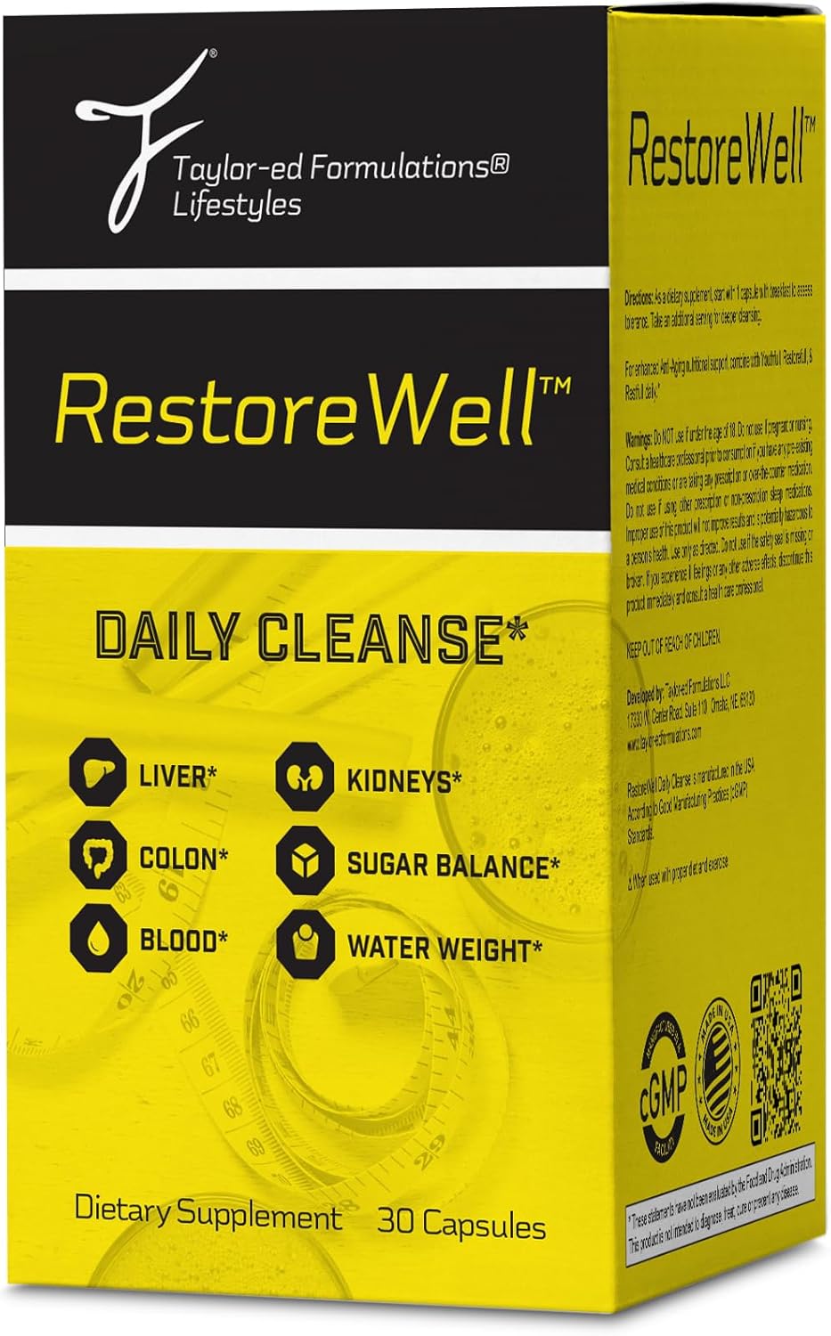 RestoreWell Daily Cleanse - Purify & Revitalize The Body - Liver, Colon, Blood, Kidney Cleanse