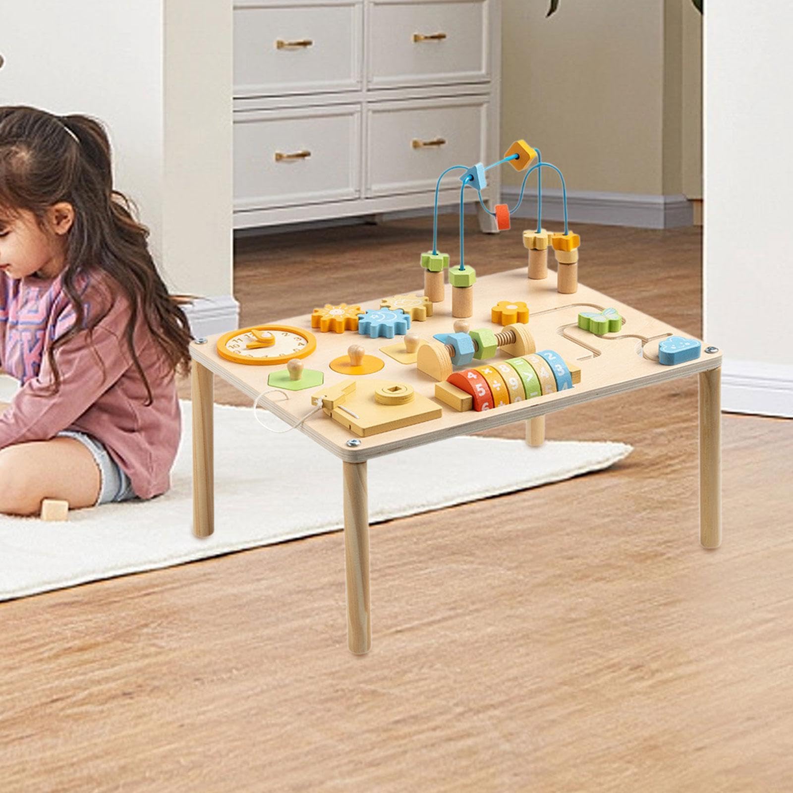 Mesa de Actividades para Bebés, Juguete Sensorial, Cubos de Actividades para Niños, Forma Educativa