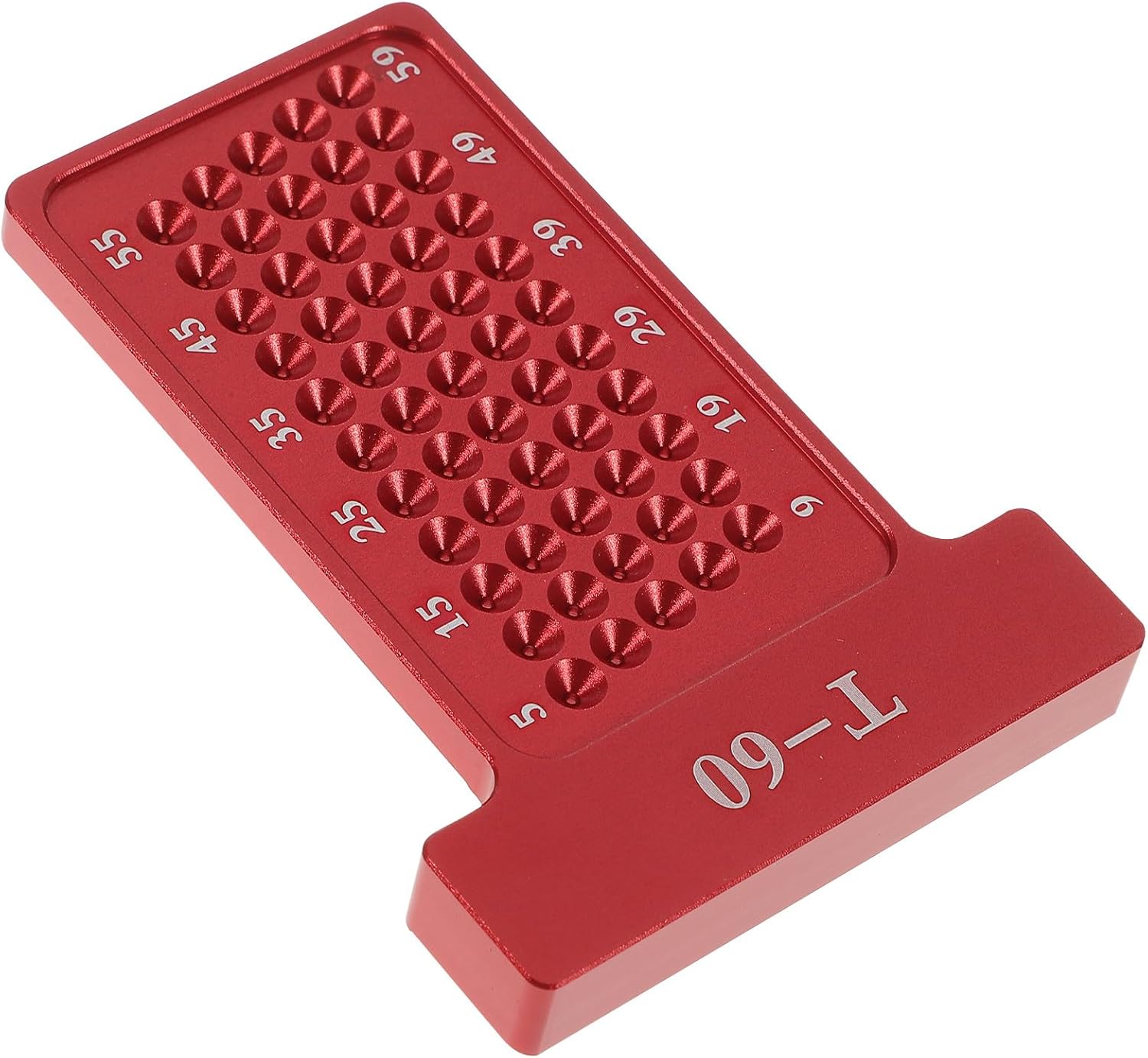 INOOMP Aluminum Alloy Woodworking Scriber Ruler, Red Hole Positioning Gauge for Carpenters, Precision Marking Tool for Home Woodworking and Construction
