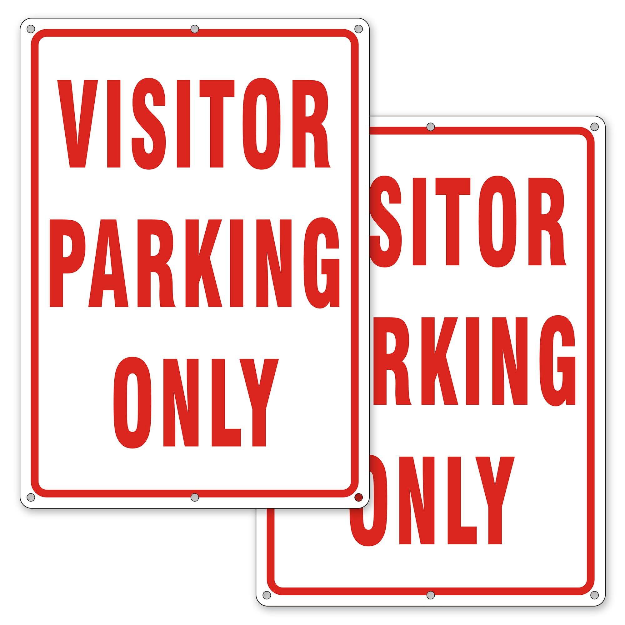 Visitor Parking Only Sign, 2 Pack Guest Parking Only Reflective Aluminum Metal Signs for outside, Weather Resistant and Easy to Install (18 x 12