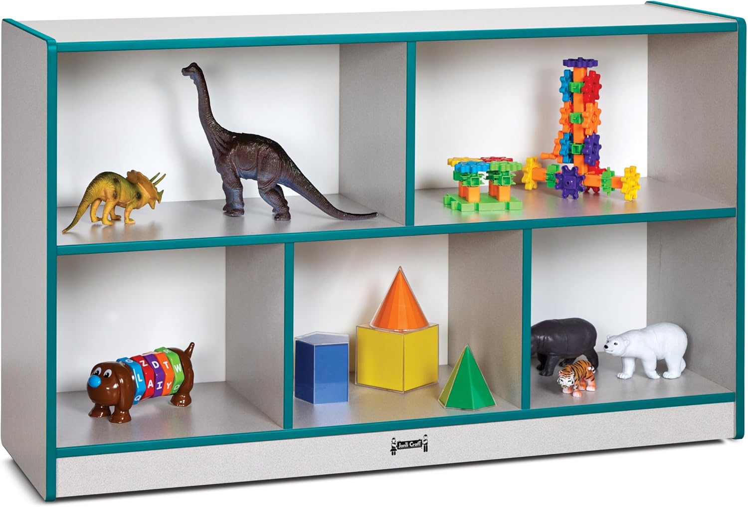 Jonti-Craft Rainbow Accents 0392JCWW005 Low Single Mobile Storage Unit, Teal