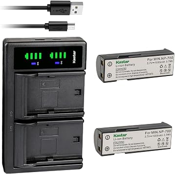 Kastar 2-Pack Battery and LTD2 USB Charger Replacement for Pentax D-LI72 dlI72, Samsung SLB-0637 SLB0637, Sanyo DB-L30 DBL30 Battery, Pentax Optio Z10, Samsung L77, Sanyo Xacti VPC-A5 Digital Cameras