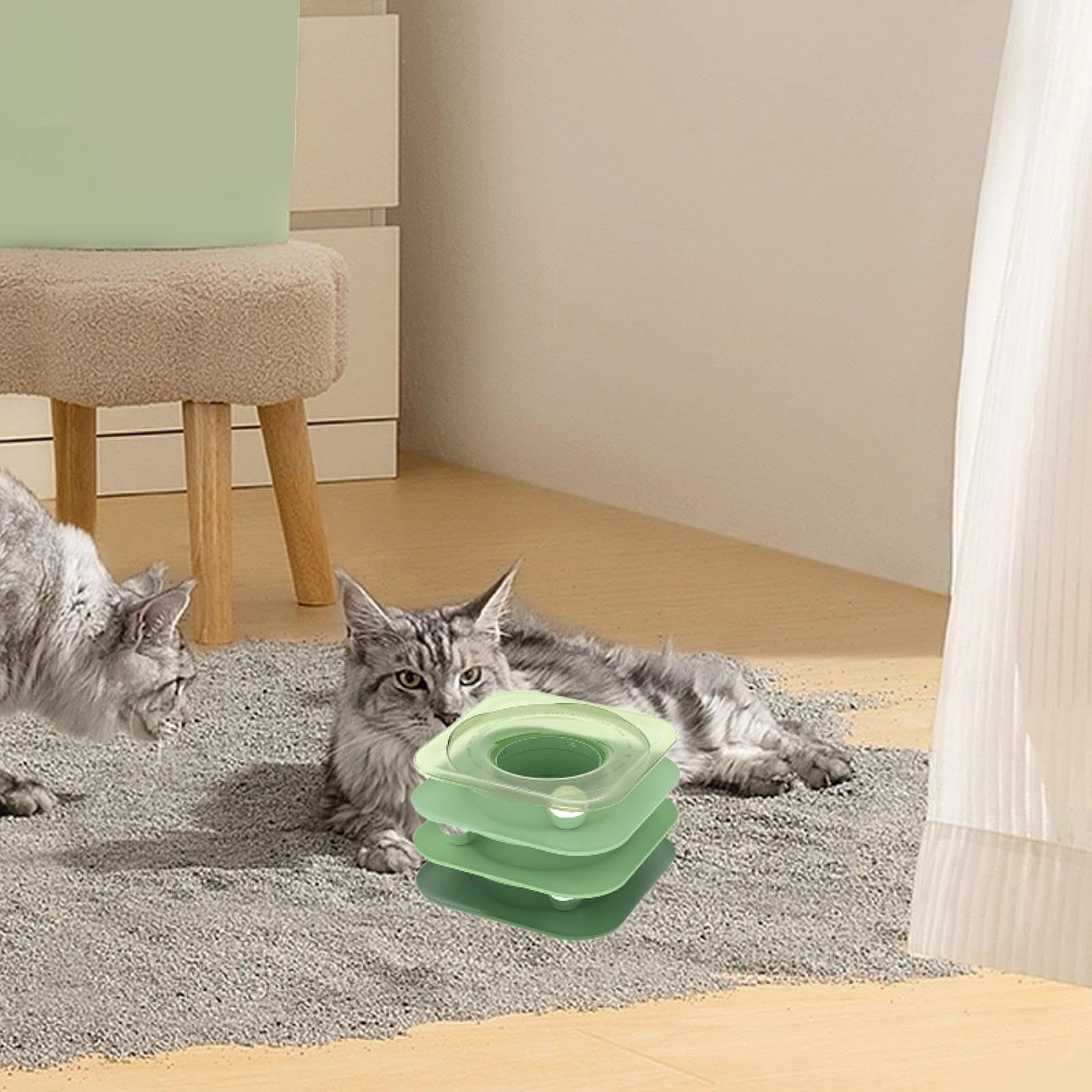 Juguetes de Pelotas para Gatos, Juguetes de Pelotas Rodantes para Gatos, Juguetes Interactivos Divertidos para Gatos, Juguetes de Juguete para Gatitos, Verde
