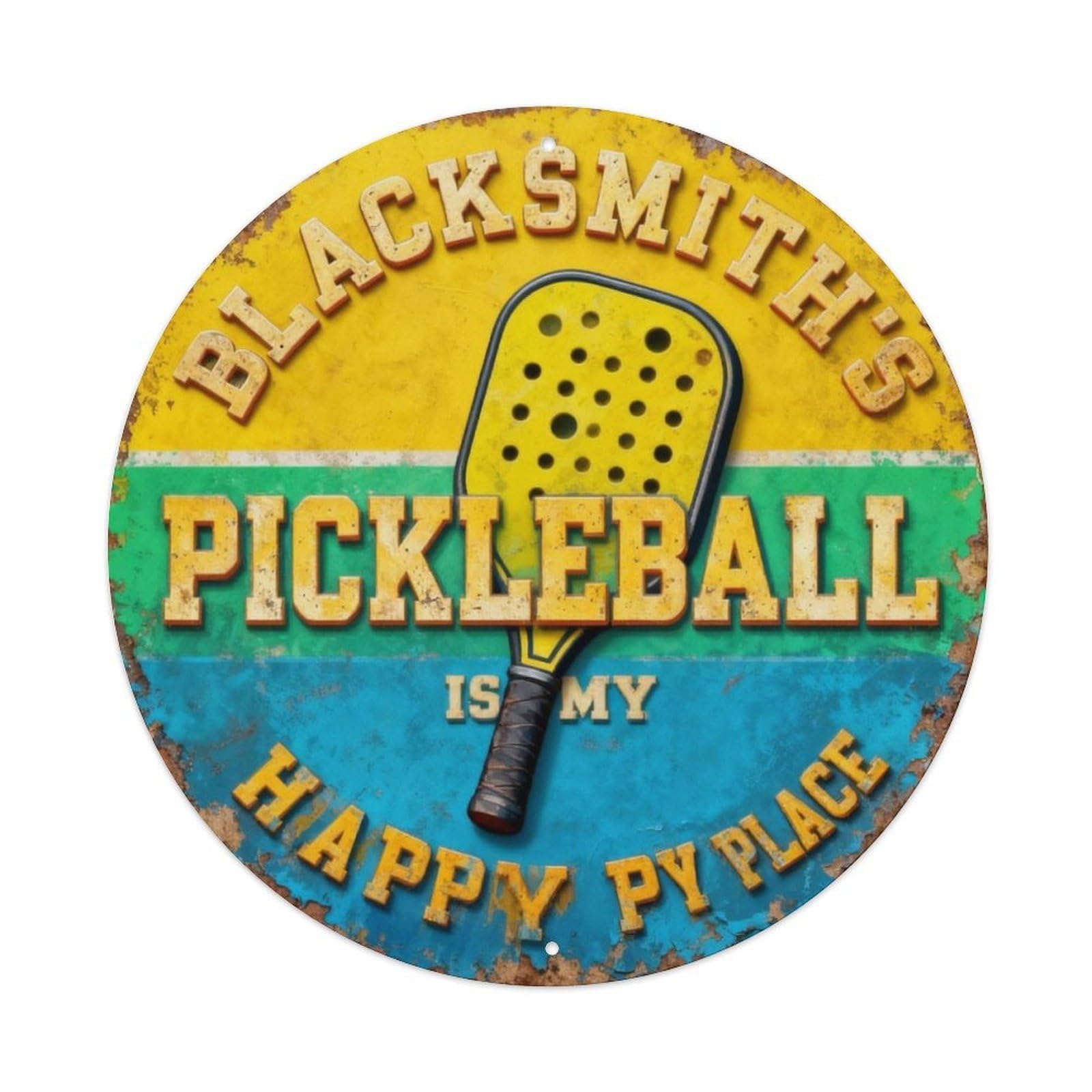 Pickleball Is My Happy Place Metal Tin Sign Plaque