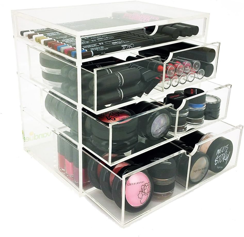 OnDisplay Dana Drehbarer Make-up-Organizer Aus Acryl – Mit 6 Fächern, 17,8 X 17,8 X 16,5 Cm