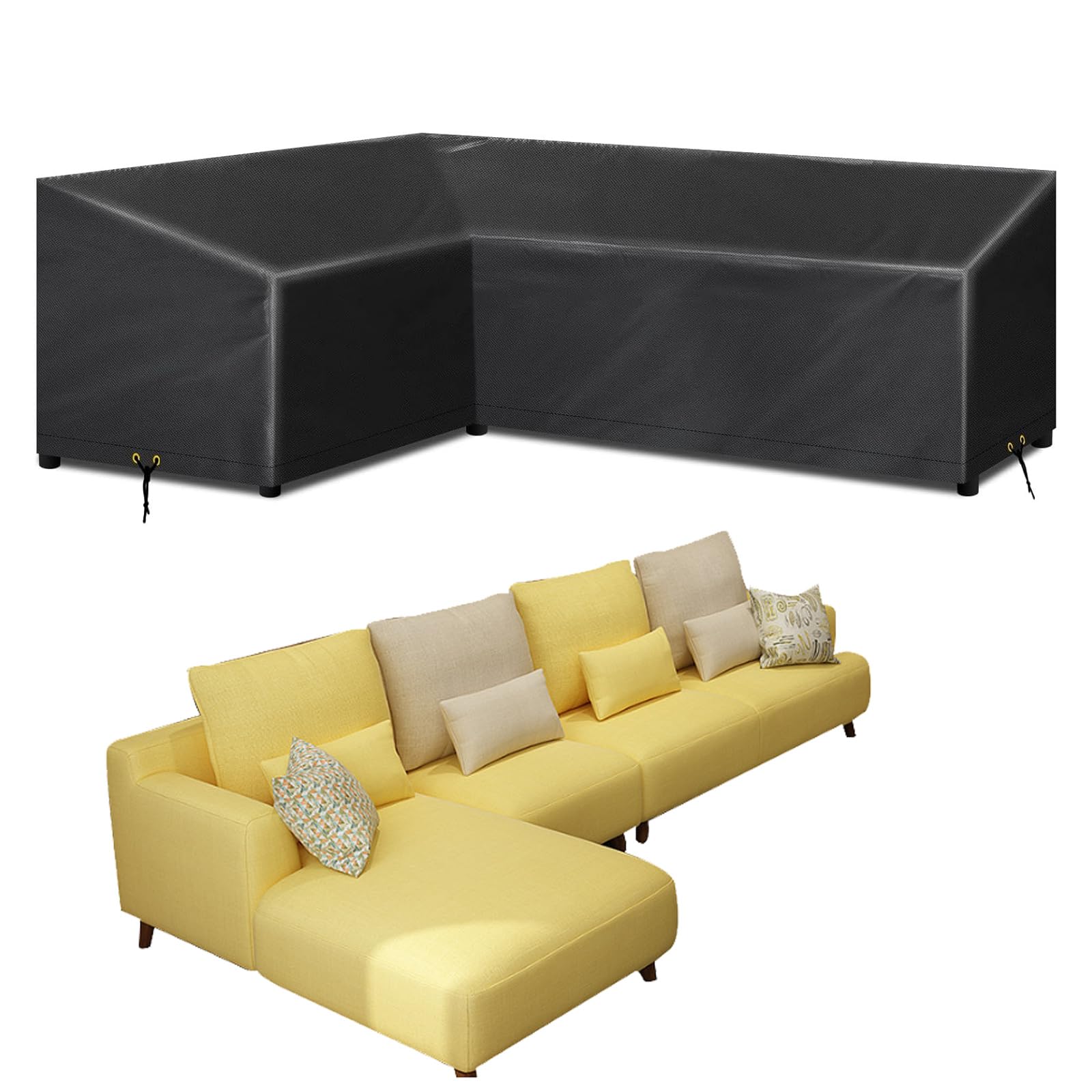 Housse de protection imperméable canapé d'angle droit extérieur 286x