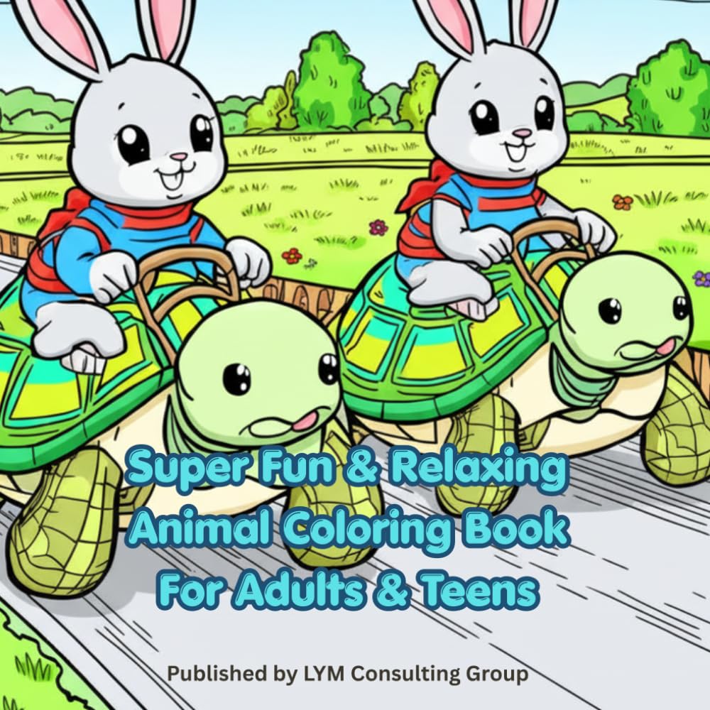 Super Fun and Relaxing Animal Coloring Book for Adults and Teens: Simple and Easy for Stress Relief