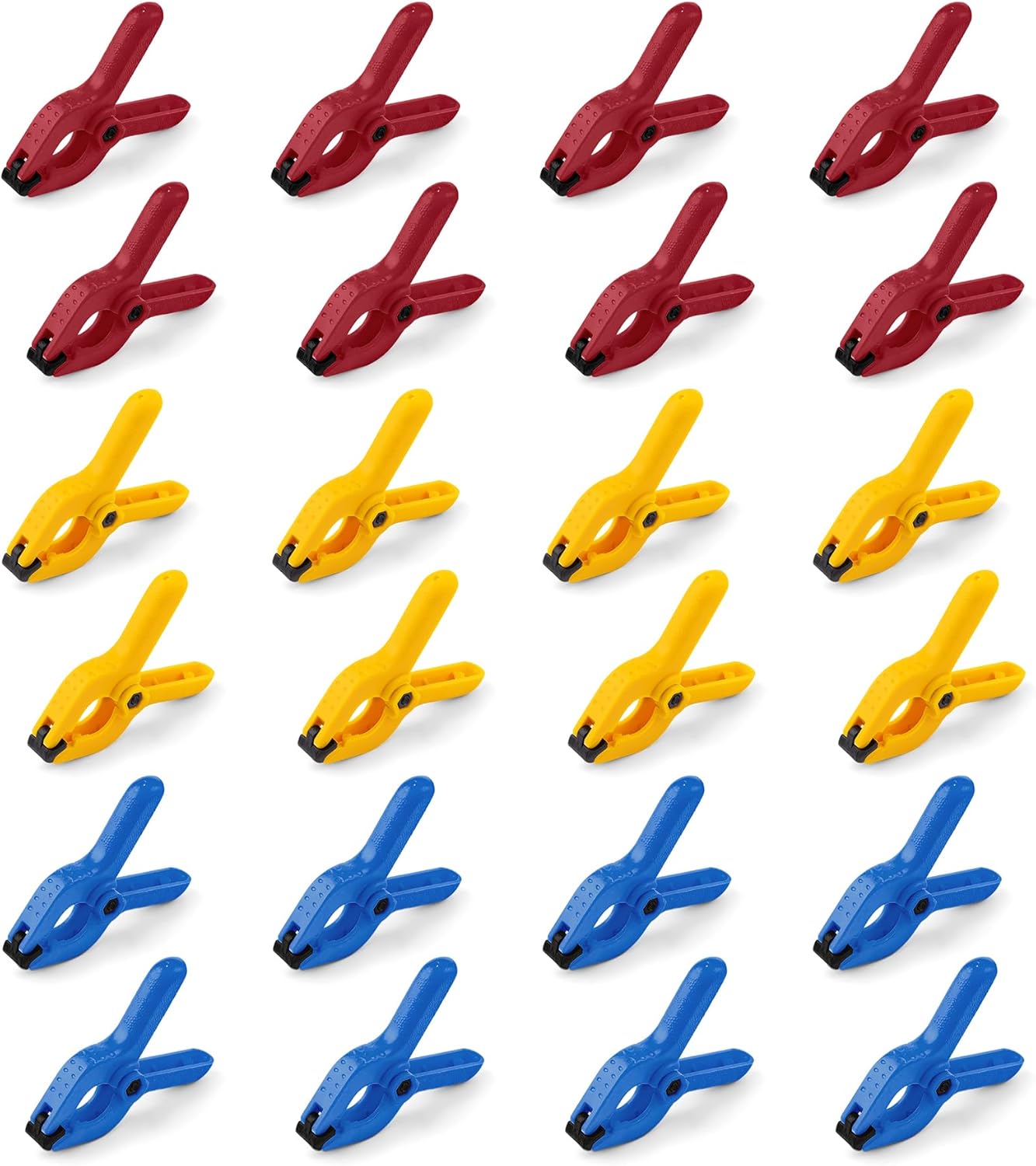 24 Pack Plastic Spring Clamps, 2.5 Inch Heavy Duty Spring Clips for Crafts & Professional Backdrop Clips & Woodworking