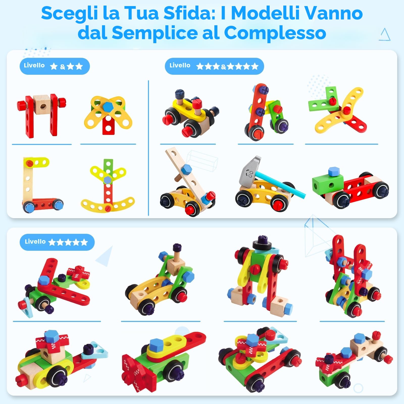 Giochi Bambini 3 Anni Cassetta Attrezzi Bambini Gioco Bambino 3 Anni in Legno con Trapano Elettrico & Grembiule Giochi Montessori 3 4 5 Anni, 45 Pezzi Regalo Bambino 3 4 Anni Maschio, 45 Pezzi