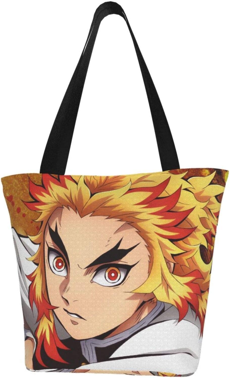 鬼滅の刃 煉獄 杏寿郎 トートバッグ エコバッグ キャンバスバッグ ハンドバッグ 肩掛け 大容量 旅行 軽量 鬼滅の刃グッズ 男女兼用 ショッピング 安い 激安 プチプラ 高品質 通勤 可愛い 通学