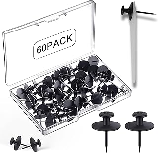 60 PCS Double-Headed Picture Hanging Nails Thumb Tacks for Wall Hangings,Heavy Duty Push Pins,Renter Friendly Wall Hooks Decor Small Picture Frame Hangers for Drywall Cork Board Pictures Tapestry&Art
