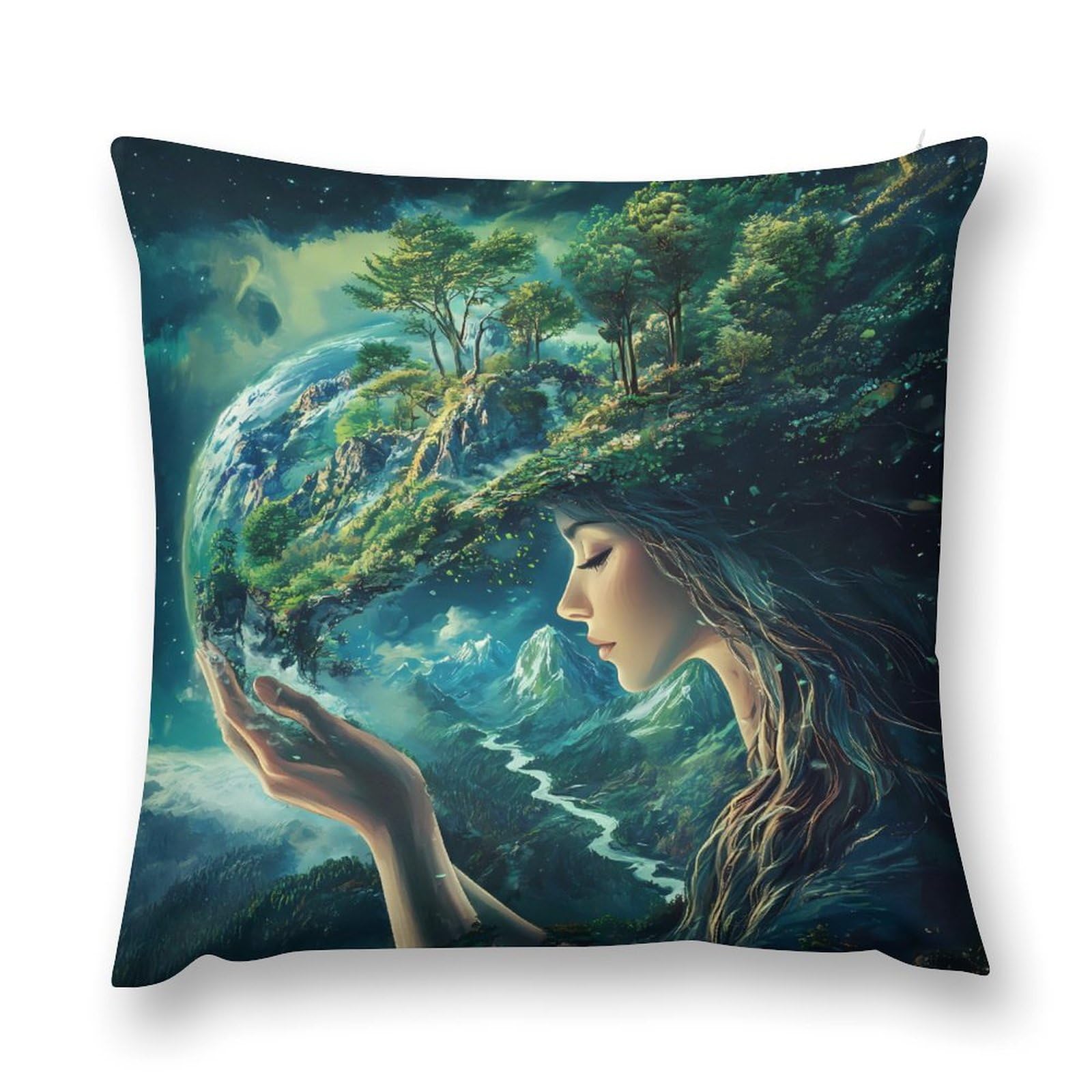 Gaia Earth Goddess Greek Mythology Decorative Throw Pillow Covers Plush Cushion Protect Case for Sofa Bedroom 22 