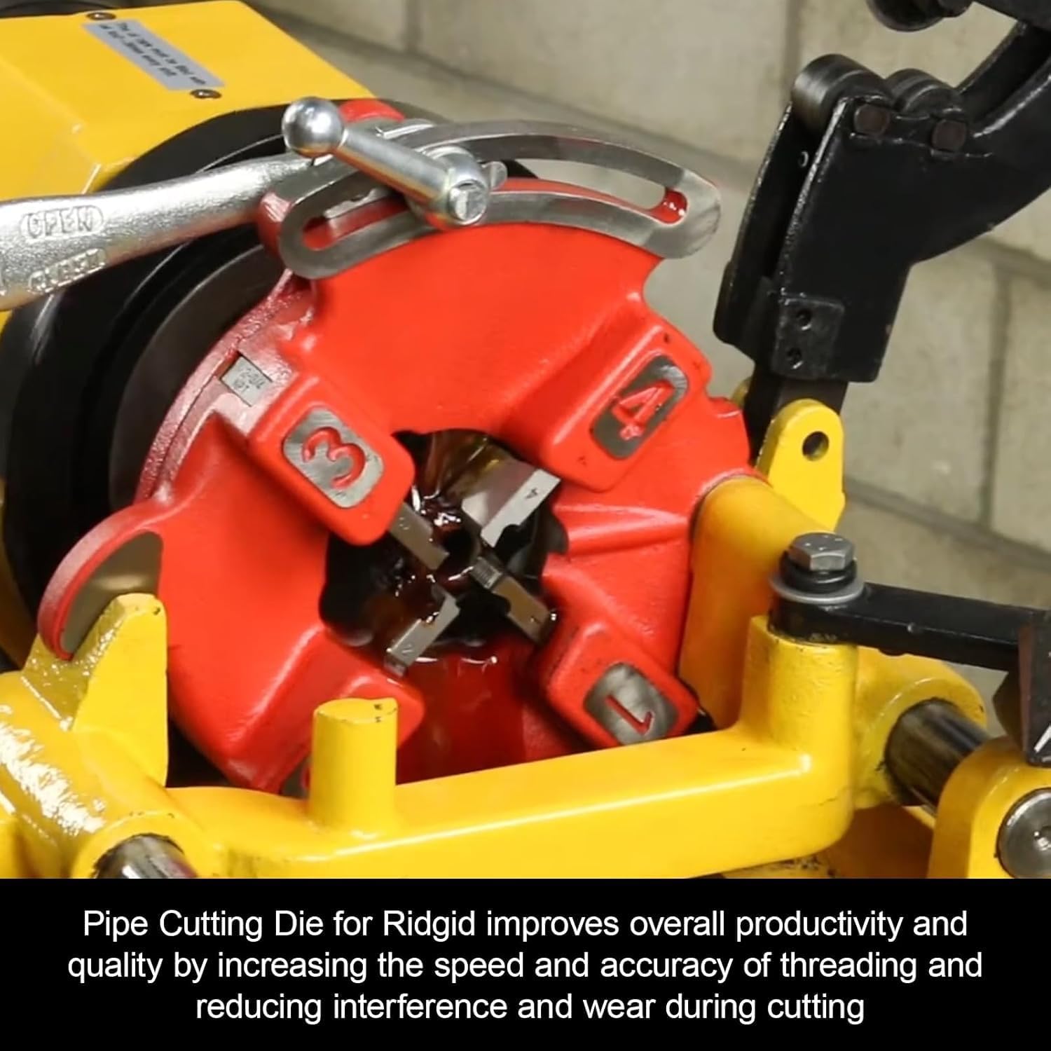 4-Piece 47770 Pipe Threading Die Set with Storage Case- Heavy Duty NPT Thread Cutter for 1"-2" Pipes, Fits RIDGID 300, Reed 535, Works with 504A/713/815A Die Heads