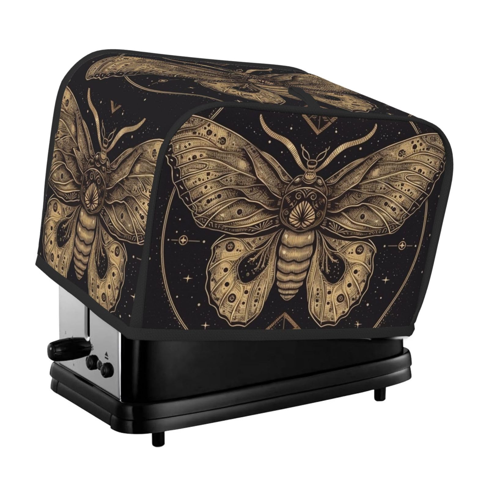 Fodpand Black Toaster Covers 2 Slice Moth Bread Machine Cover Quilted Dustproof Toaster Cover Washable Bread Maker Protective For Kitchen Small Appliance