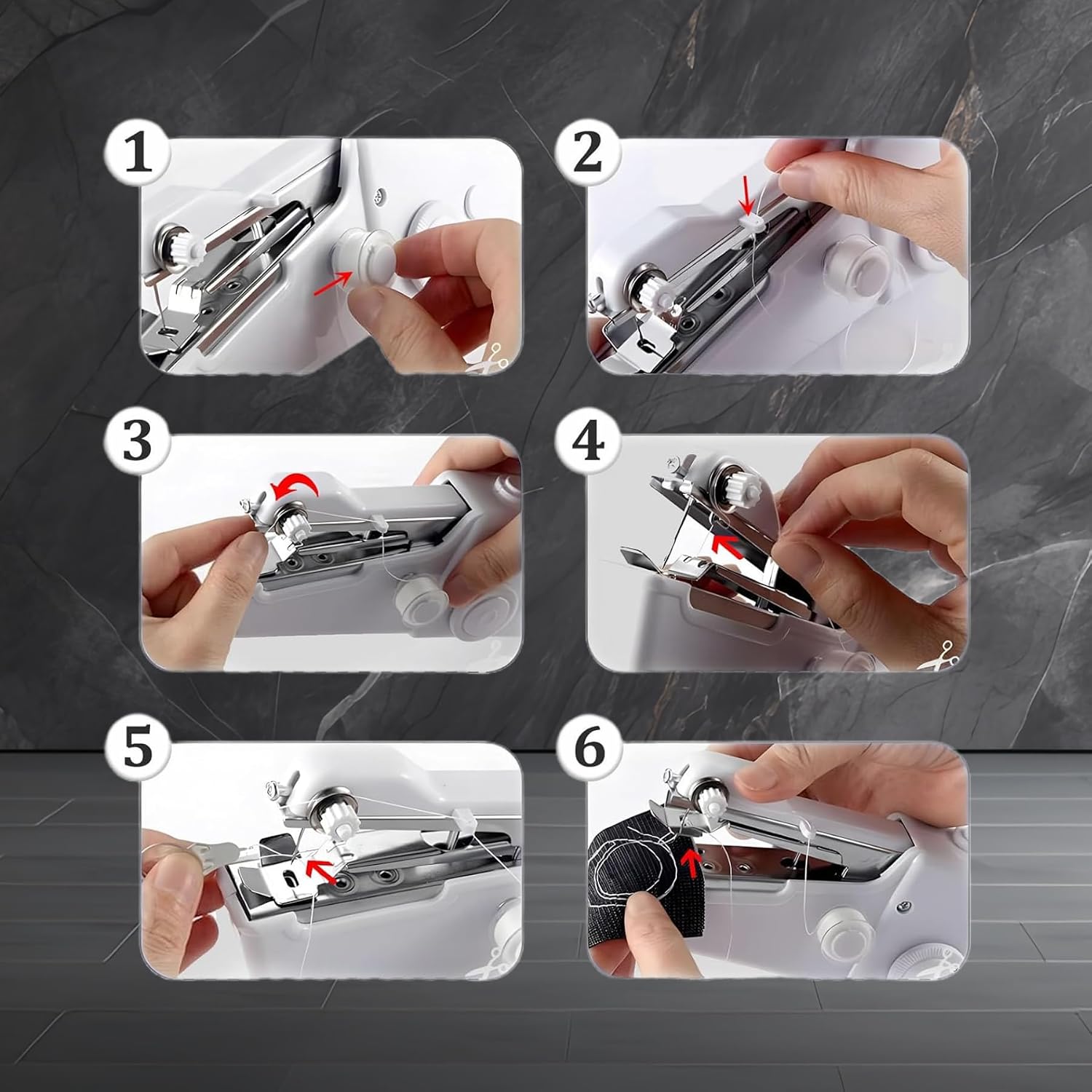 Handheld Sewing Machine,Sewing Machines for Beginners,Portable Electric Mini and Samll Hand Held Kit for Adults Included Mannual and Accessories,Sewing Hem Quick Stitching (White)