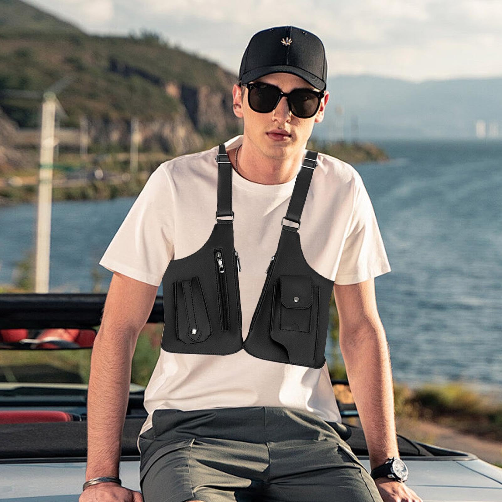 YOODI Sling Lederen Tas Multifunctionele Crossbody Schouder Rugzak Anti Diefstal Sjerpzakken Crossbody Schoudertas Borstzak Voor Mannen Vrouwen Reizen Wandelen Buitensport
