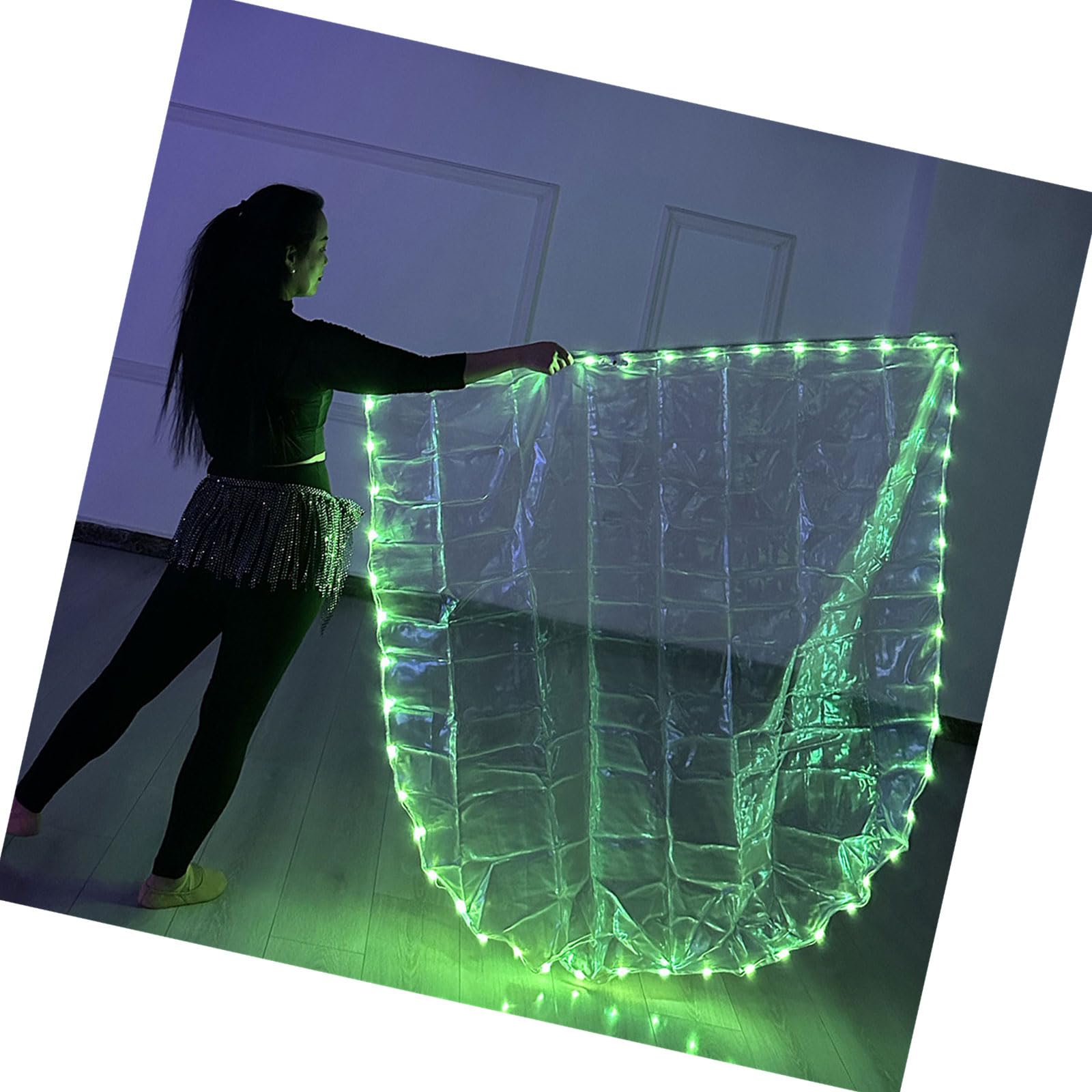 Maxtonser LED Light Worship Dance Flag with Telescopic Poles Semicircular Design Praise Banners for Celebration and Beach Vacation