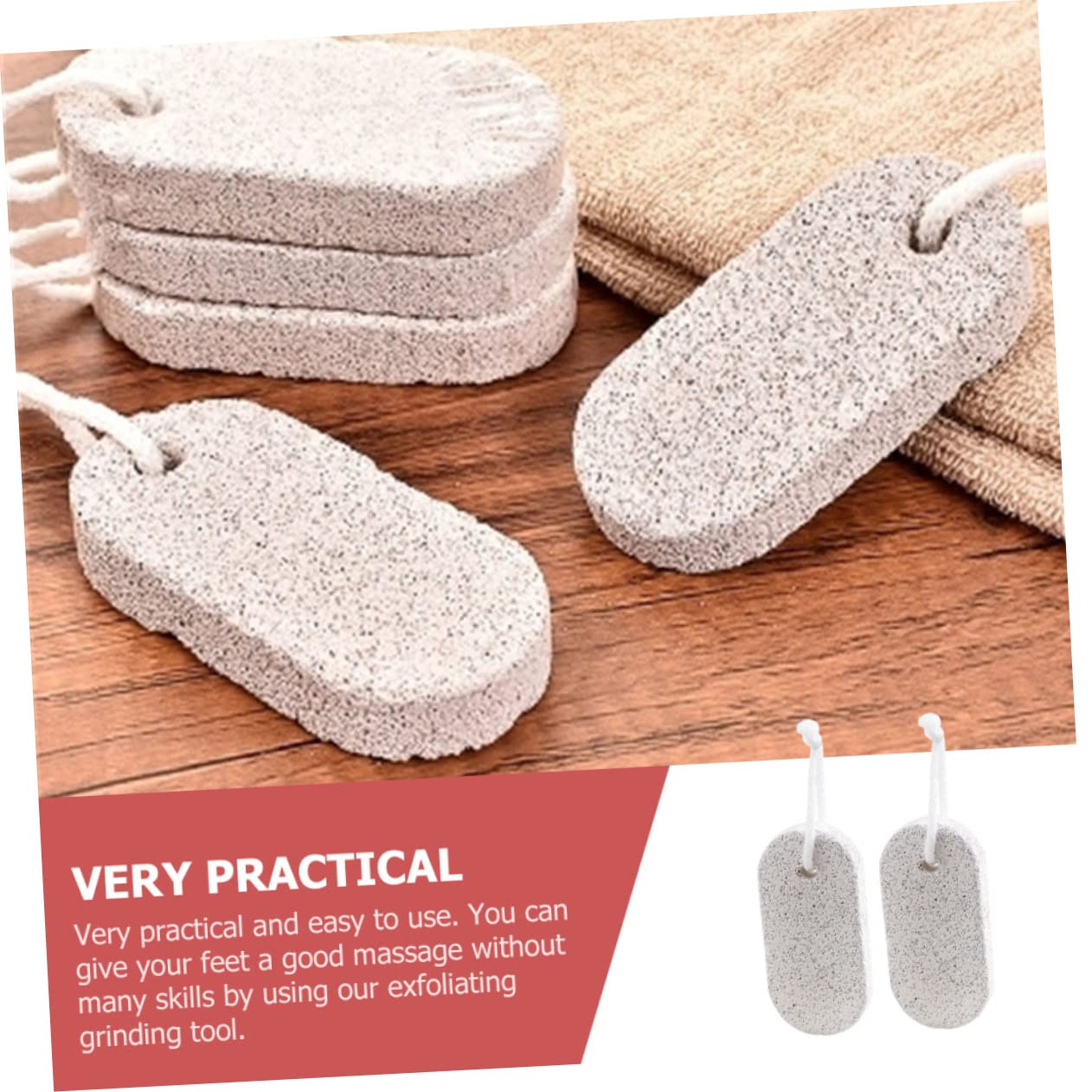 Piedra Pómez Volcánica para Pies 20 Piezas, Exfoliante y Masaje | Uso en Baño de Pies y Hogar, Piedra Volcánica, Elimina Durezas, Fácil de Usar, Formato 20 Unidades
