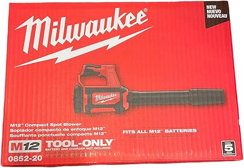 Milwaukee 0852-20 M12. Soplador compacto de ion de litio inalámbrico para manchas (solo herramienta)