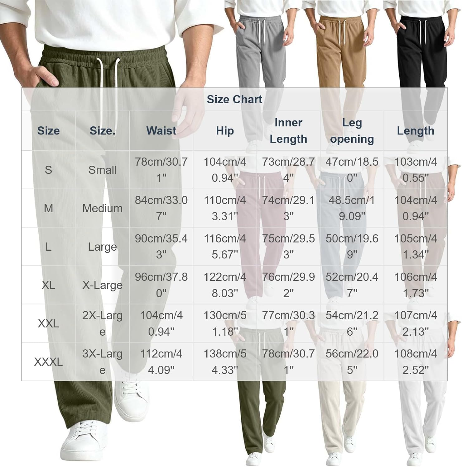 Mens Corduroy Pants Baggy Sweatpants Open Bottom Sweat Pants
