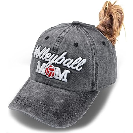 Embellished Volleyball Hat: Ponytail Perfection for Volley-loving Moms