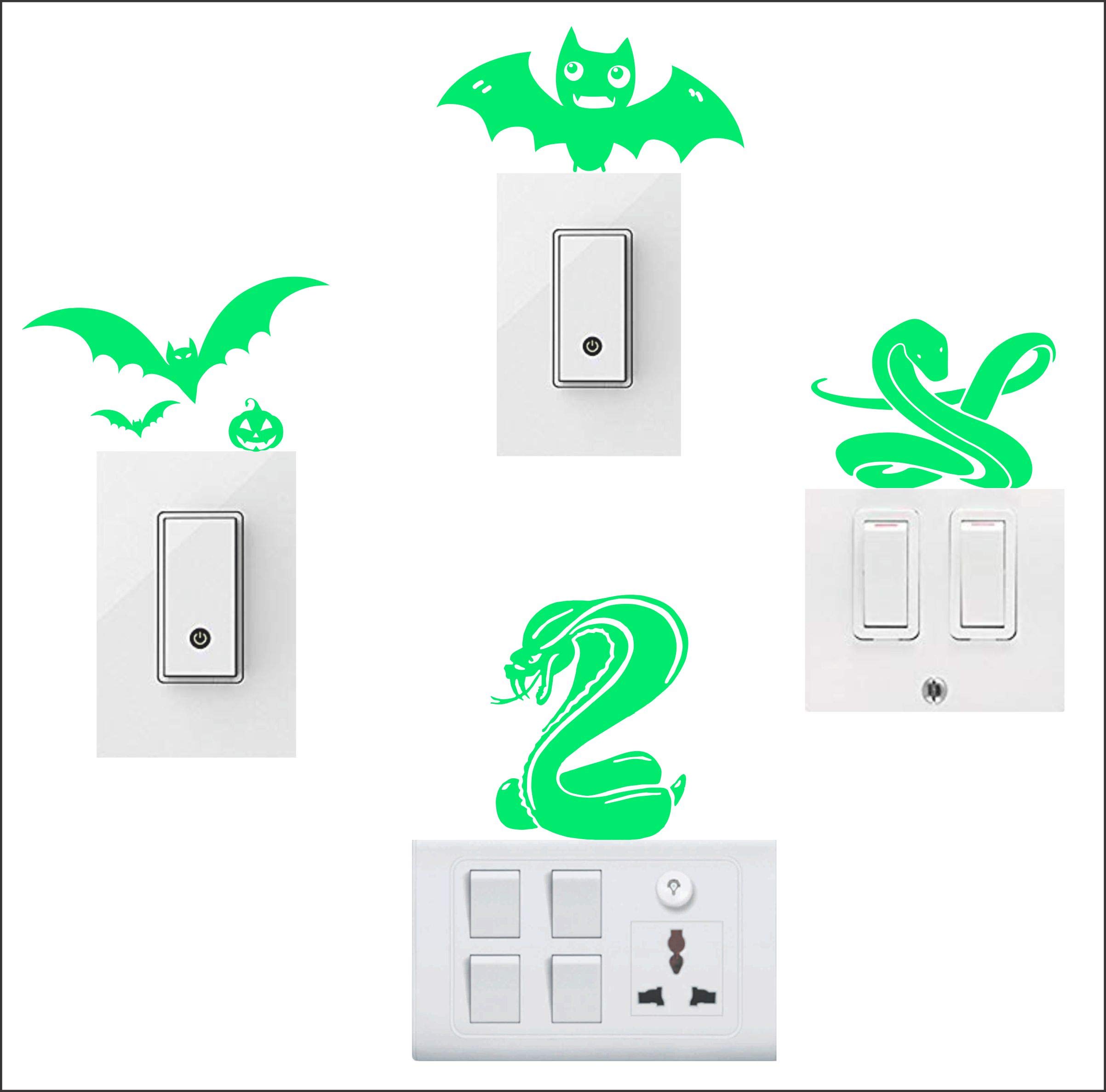 Cobra Snake Night Glow Decorative Switch Board Wall Sticker (12 cm x 11 cm) SW99 Multicolour