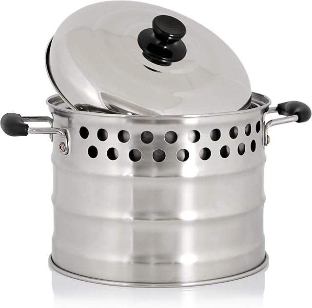 BBQ-Toro Garnek do gotowania ze stali nierdzewnej do pieca rakietowego, Ø 24 cm, garnek z pokrywką | gotowanie na świeżym powietrzu | idealny do grillowania i gotowania w piecu rakietowym | na kemping, do aktywności na do ogrodu