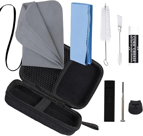ZBY Kit de limpieza de clarinete, kit de limpieza de saxofón con kit de mantenimiento y cuidado para saxofón bajo, flauta tenor, saxo y otros