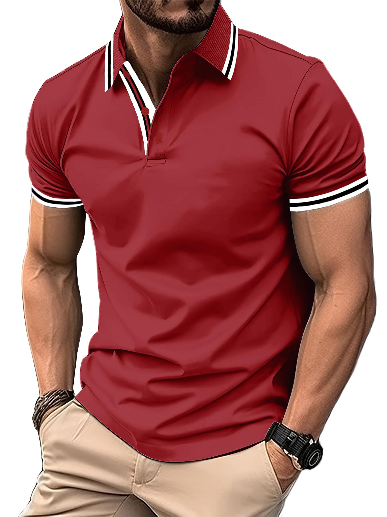 SwissWell Herren Kurzarm Poloshirt Atmungsaktiv T-Shirt Golf Sommer Poloshirts Männer Business Arbeits T Shirt Polohemd