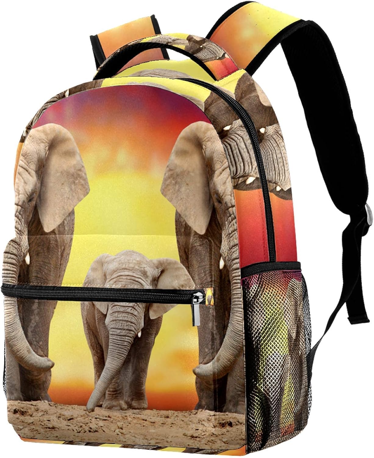 Animals Elephant School Backpack Book Bag Travel Daypack for Men Women