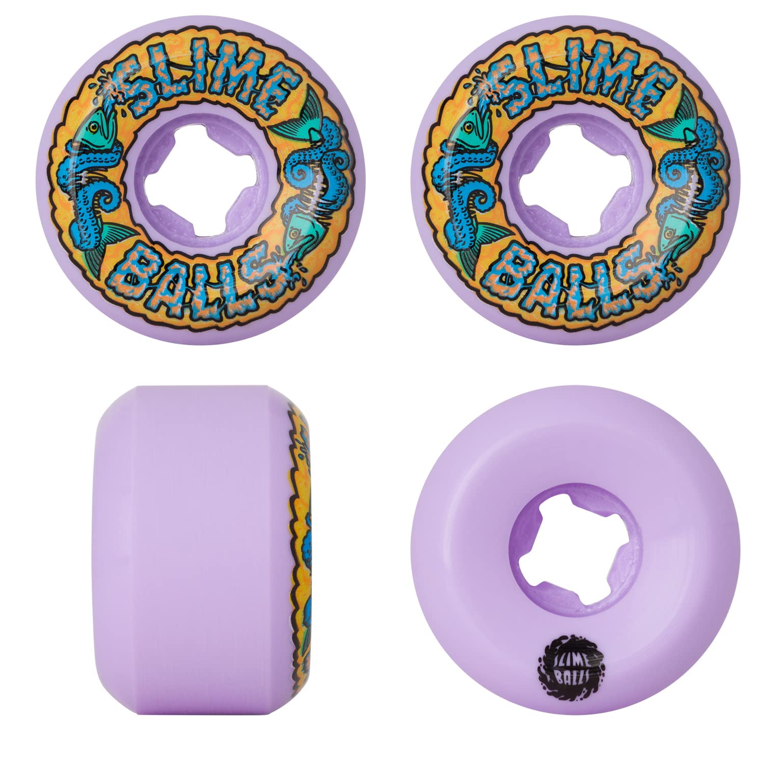 Slime Balls Fish Balls Skateboard-Räder, 54 mm, 99A, Violett