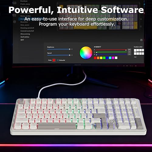 Miniatura 7 de FIRSTBLOOD ONLY GAME. AK980 - Teclado mecánico retro, teclado con cable de montaje en junta intercambiable en caliente de 101 teclas con