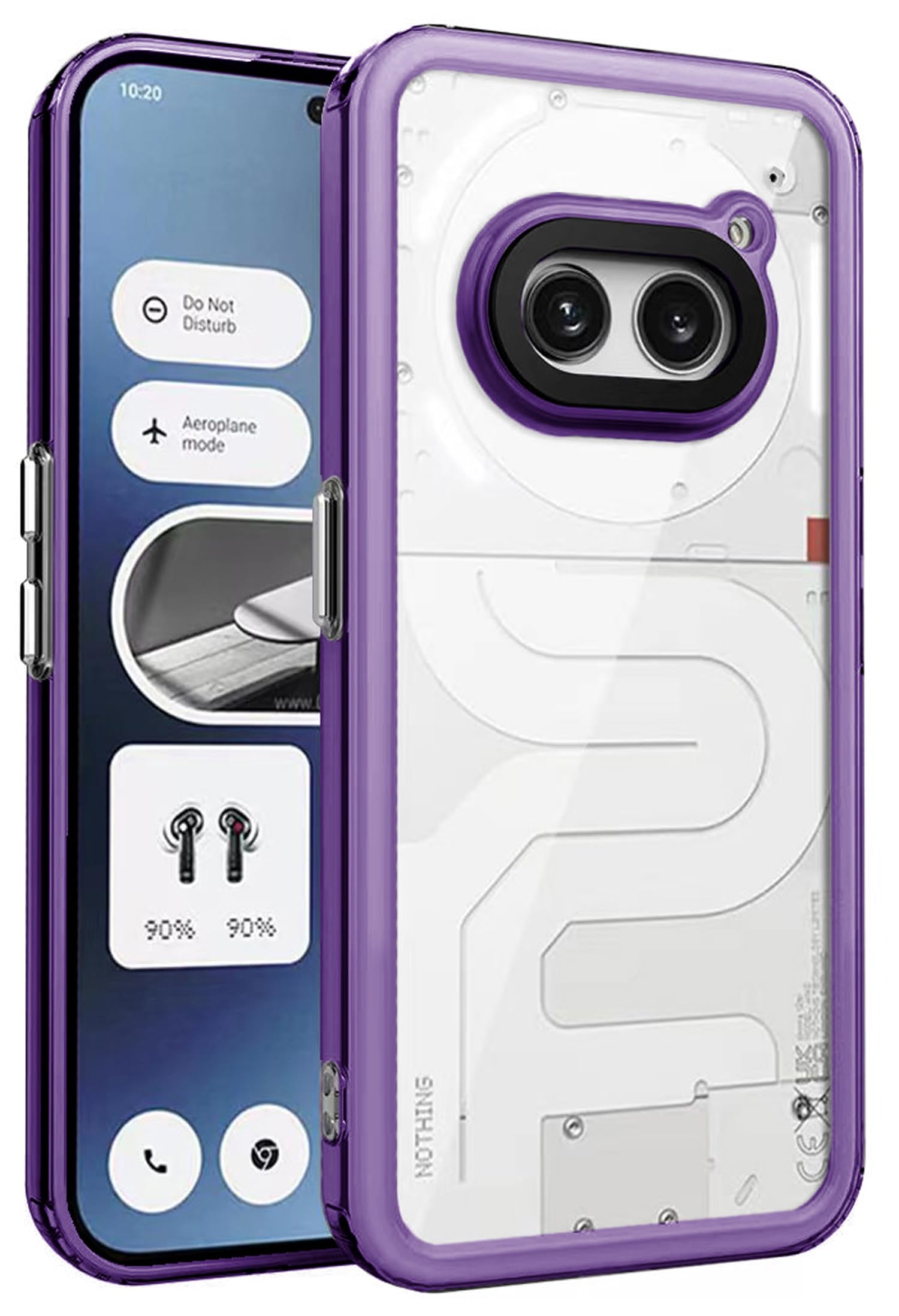 Kapa Warrior Acrylic Clear Back Cover for Nothing Phone 2A / 2A Plus | Slim Shockproof [Military Grade Protection] Hybrid Bumper Case (Purple Sides) (B0CZNQJPS6) Amazon Price History, Amazon Price Tracker