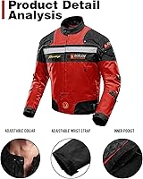 Vista 5 de Chaqueta de Motocicleta Chaqueta de Conducción de Motocicleta a Prueba de Viento Equipo de Protección Corporal Completo para Motocicleta Armadura