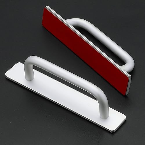 Miniatura 2 de Ravinte Manijas adhesivas para gabinete, tiradores de cajón autoadhesivos, tiradores de gabinete plateados, sin perforaciones, ayudantes para