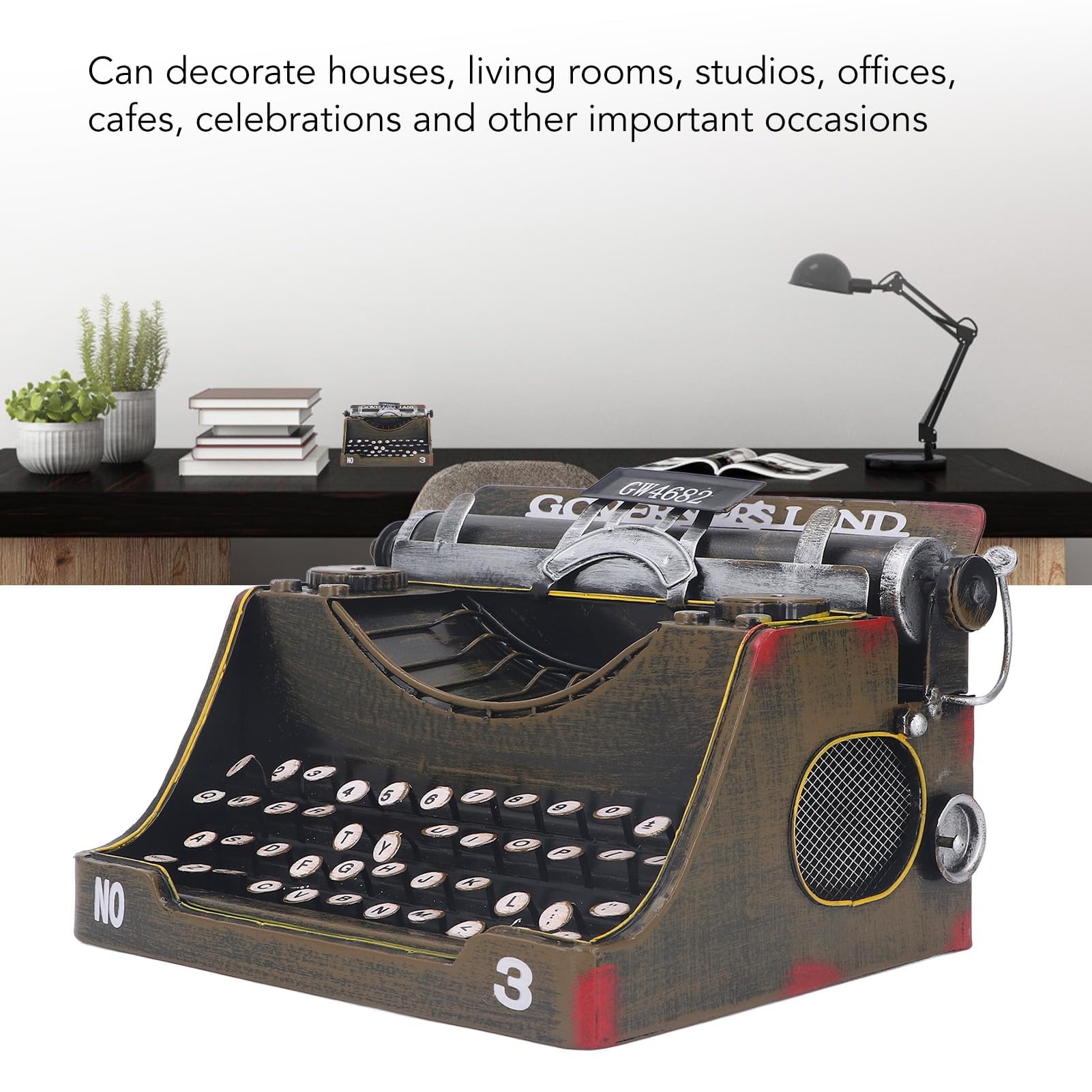 Vintage Retro Schreibmaschine, Handgefertigtes Dekorationsmodell aus Vintage Eisen f¨¹r Zuhause, Wohnzimmer, Anl?sse & Veranstaltungen