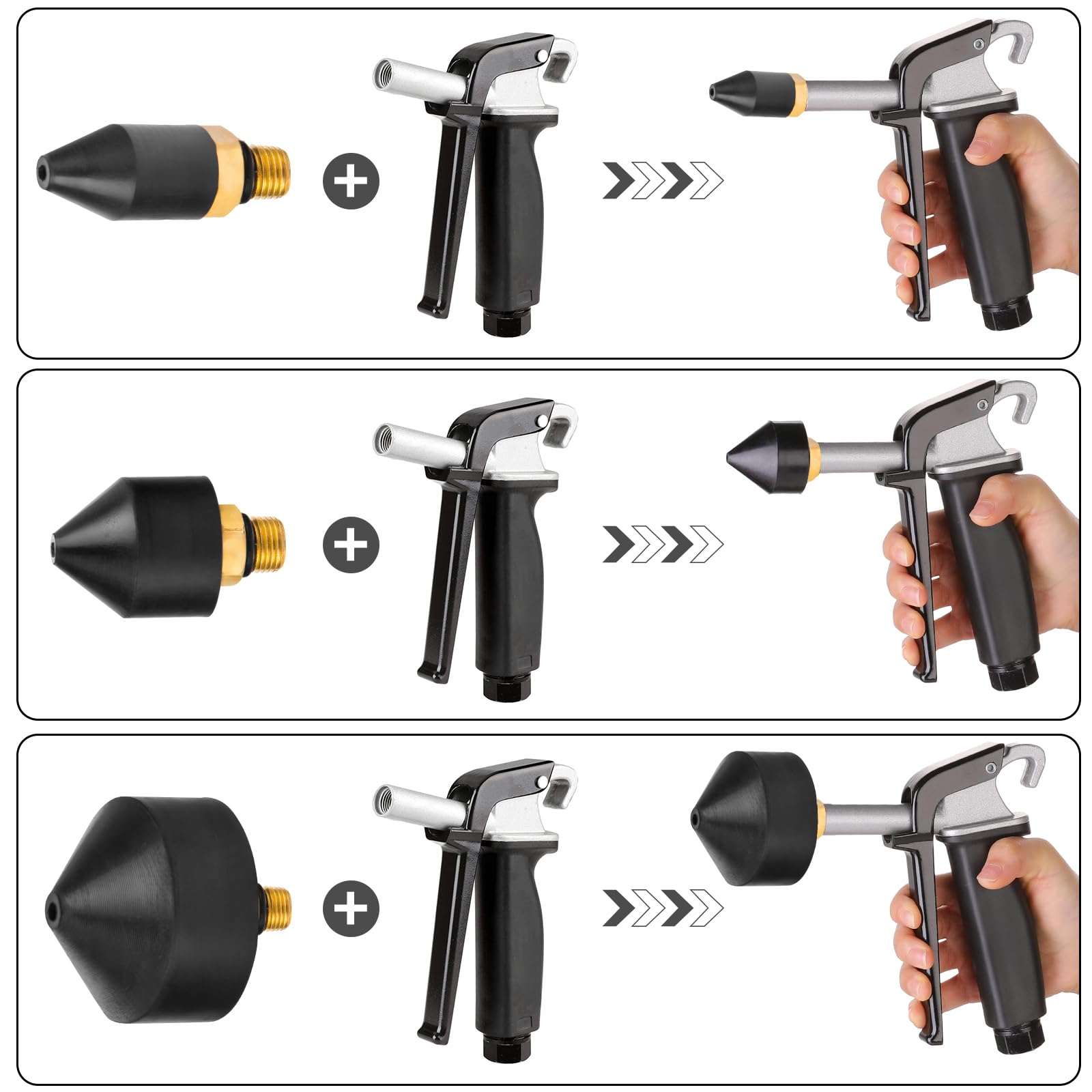 Air Blow Gun Rubber Tips - 3 Piece Set -5 Air Blow Gun Rubber Tips - 3 Piece Set -5