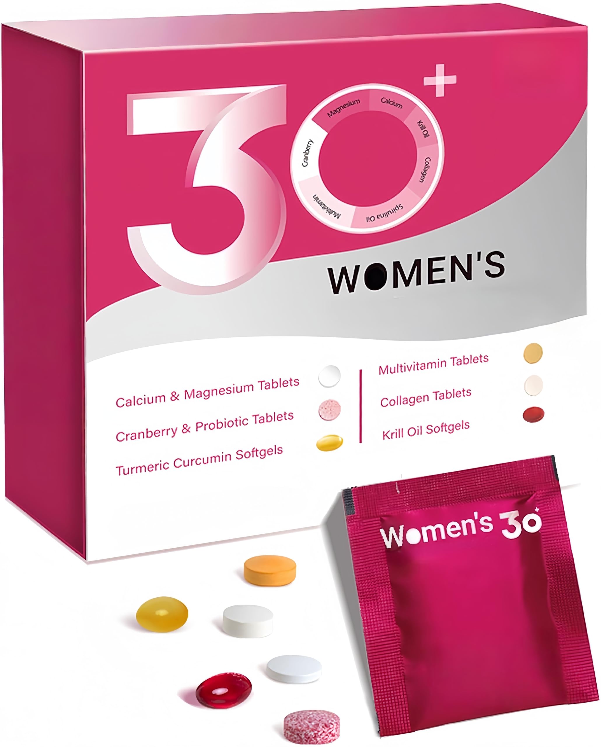 Paquete multivitamínico diario para mujeres a partir de 30 años para aliviar el estrés y mejorar la salud de los huesos y el corazón