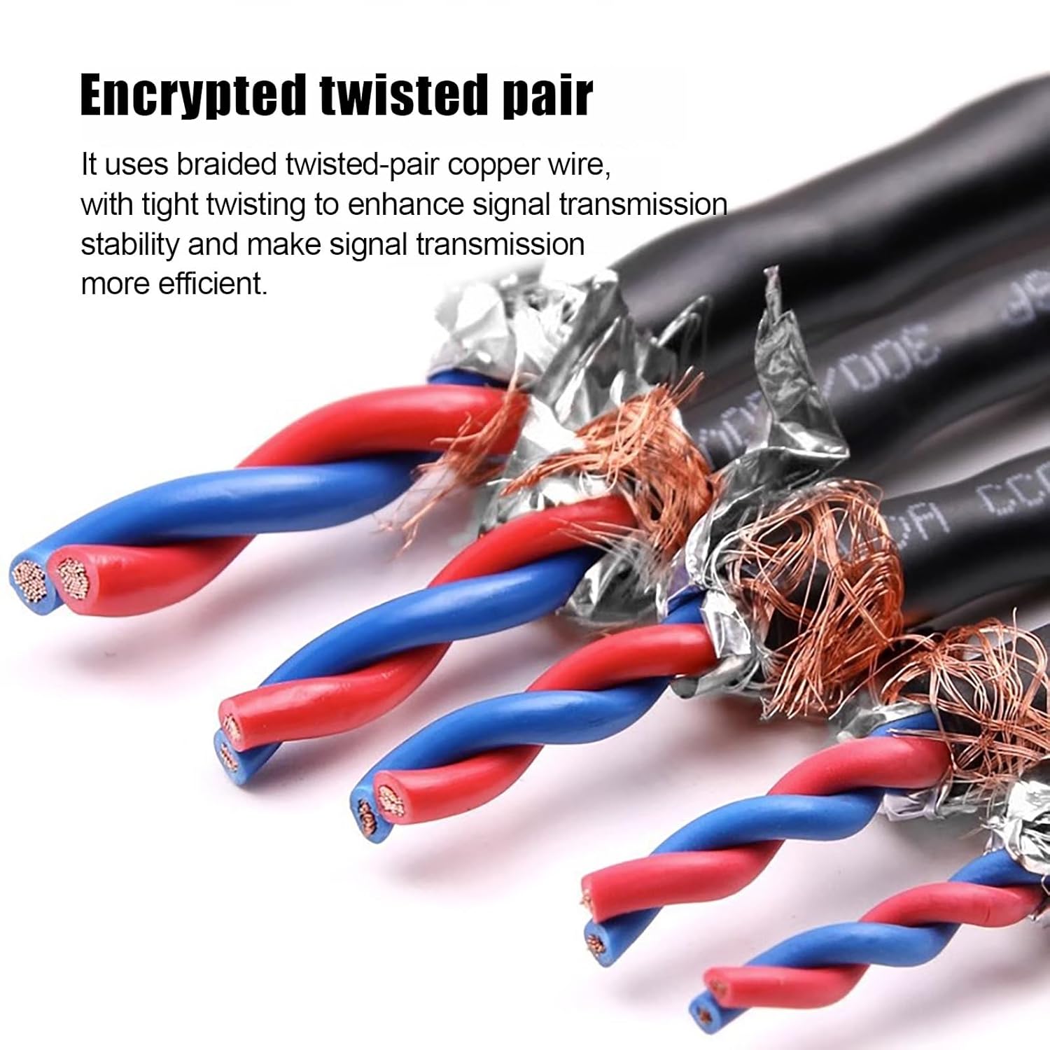 24/22/20 Gauge 10 Conductor Twisted Pair Shielded Wire, Flexible PVC Low Resistance OFC Stranded Signal Control Wire Double Shielding for Audio Communication and Control Systems(22AWG(0.3mm²),320FT)