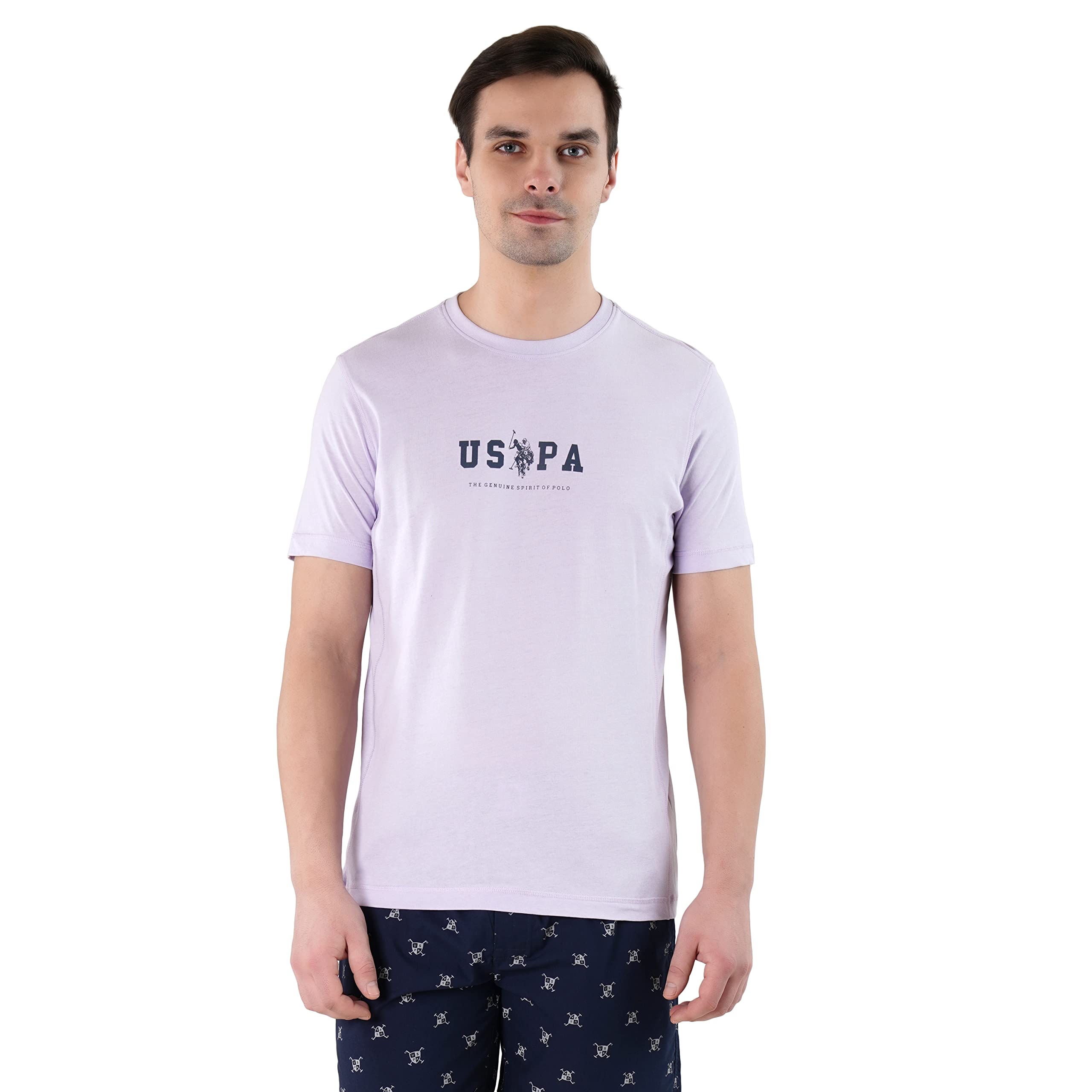 u.s. polo assn. Men's Cotton Blend Tri Blend Brand Print Le004 Lounge Regular Fit T-Shirt - Pack of 1-picture-40