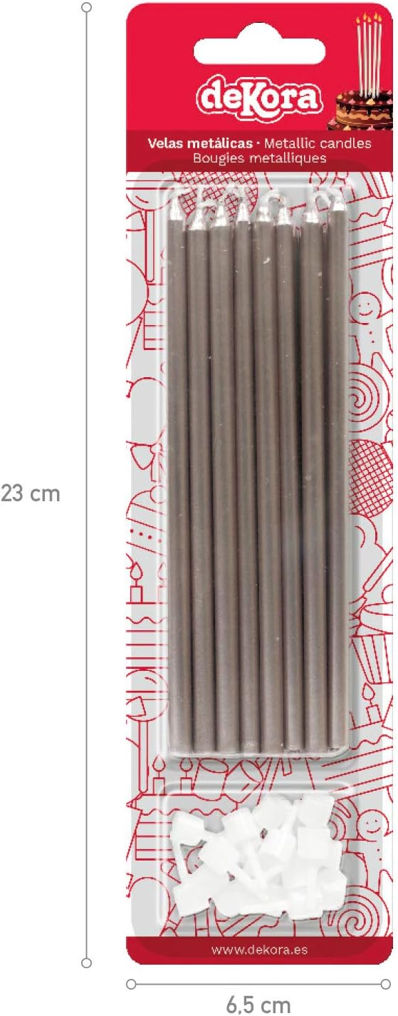 dekora Birthday Candles 13 cm silver - Image 3