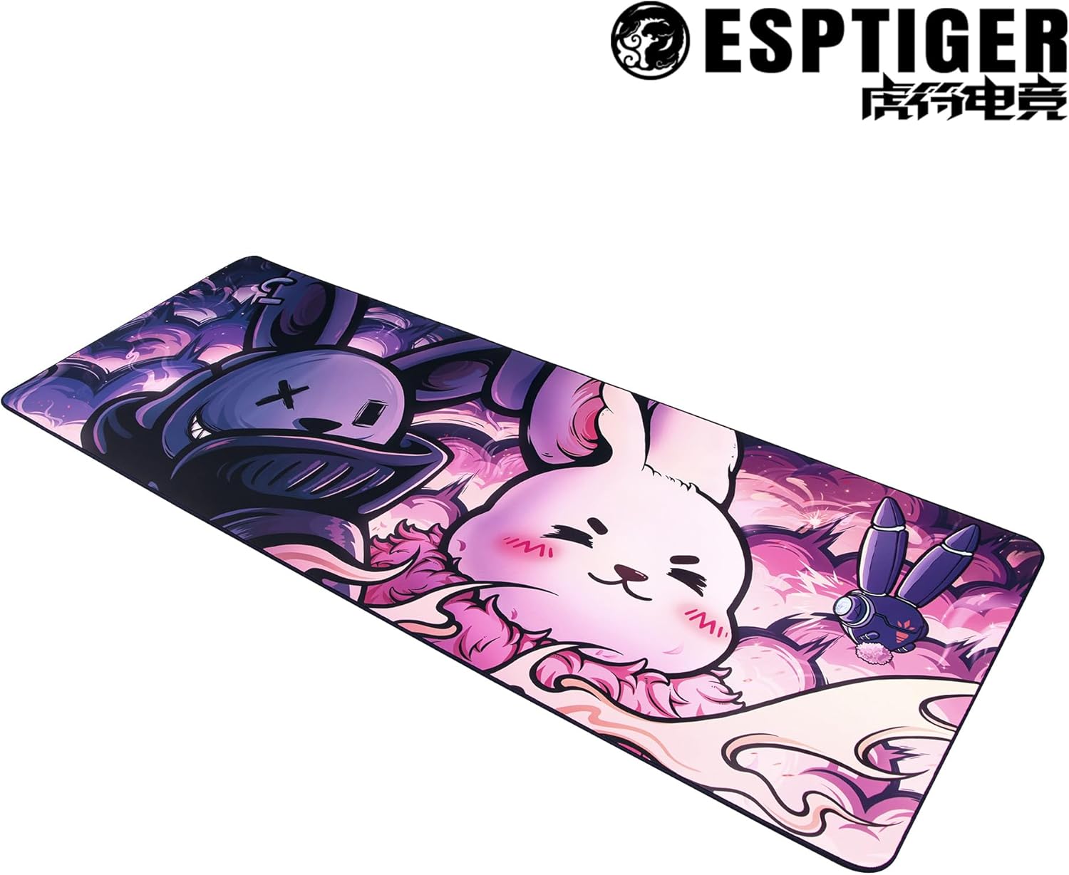 Mouse Pads EspTiger SheSheJia (1200 x 450 x 4mm) Extended Size Water (Liquid) Repellent Extra Large Gaming Mousepad (DeskMat) - Multi-Color Double Rabbit Bunny Design